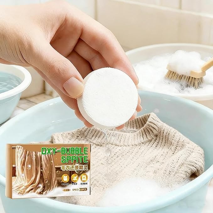 Anti Static Sweater Tablets, Knit Fabric Restore, Sweater Revive with Anti Shrink Formula, Wool Cashmere Restorer with Color Repair, Laundry Supplies, Tablets for Hand Wash Care