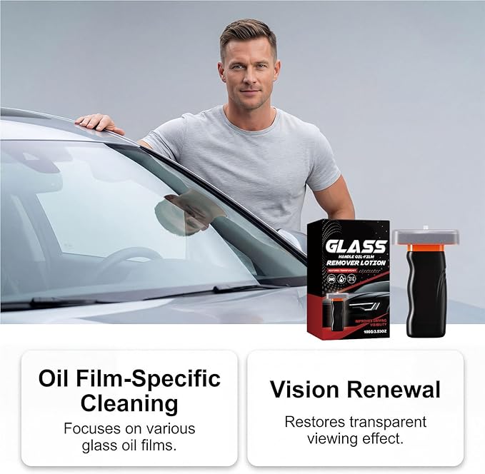 Automotive Oil Film Cleaning Brush - Car Glass Window Cleaner Brush - Automotive Oil Film Remover - for Rearview Mirror Truck SUV Vehicle