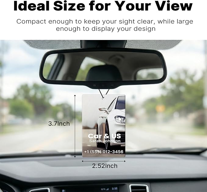 10/50/100Pcs Custom Logo Bulk Car Air Fresheners, Wholesale Custom Double-Sided Car Air Fresheners with Photo Text Logo, Suitable for Truck and Car Drivers, as Well as Business Logos (10 Rectangle)