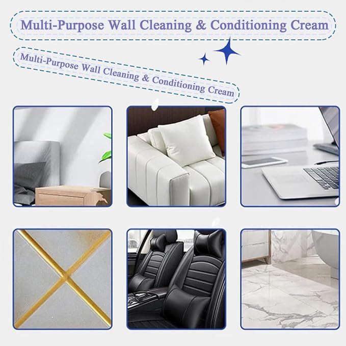 Multi-Purpose Wall Cleaning & Conditioning Cream, Hard Surface Cleaning Paste, Powerful Wall Cleaning Cream, Pen Ink Stain Remover from Wall, All-Purpose Cleaner, Multipurpose Cleaning Cream (3)