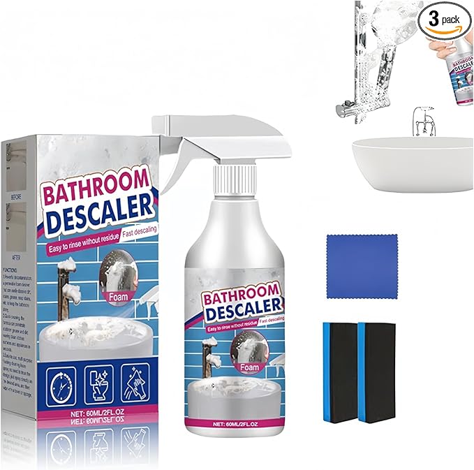 Bathroom Descaler Foam Cleaner, New Stubborn Stains Cleaners Multipurpose Bathrooms Foam Cleaners, 2.02 Oz All Purpose Rinse Cleaning Foams for Bathtub,Glass,Faucet,Toilet (3 Pcs)