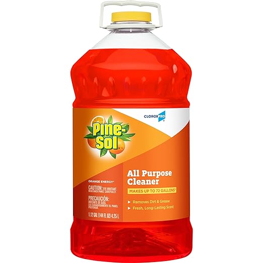 CLOROX CloroxPro Pine-Sol All Purpose Cleaner, Multi-Surface Cleaning, Healthcare Cleaning and Industrial Cleaning, Orange Energy, 144 Ounces (Package May Vary) - 41772 (Pack of 3)