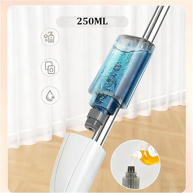 Large Household Spray Mop with Replaceable Microfiber Pad for Wet and Dry Cleaning Pads Rotating Broom(Only 5pc Cloth)