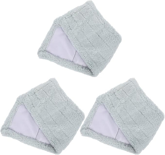 Alipis Replacement Microfiber Mop Pads 3pcs, Washable Flat Spray Mop Heads, Reusable Cleaning Cloths for Wet and Dry Cleaning