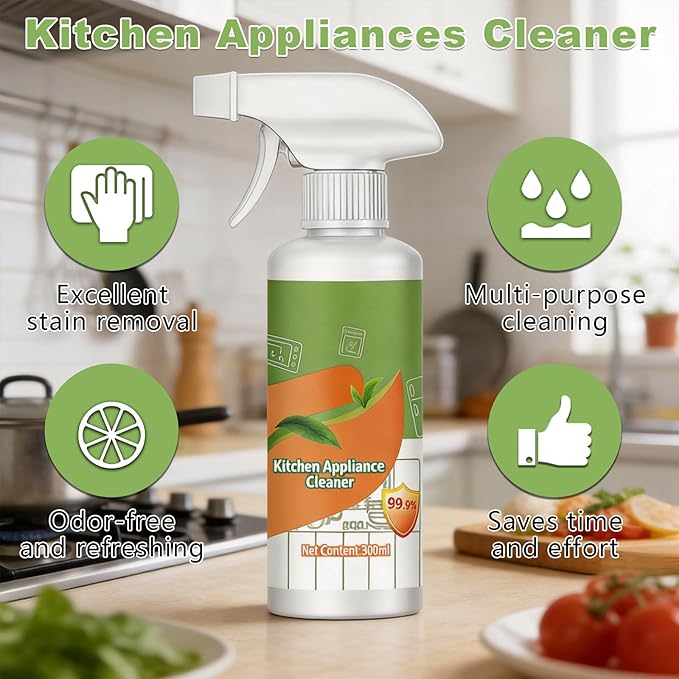 Charunee 2 PCS Natural Formula to Household Appliances, Multi-Purpose Stove Cleaner, Effective & Convenient Handheld Cleaner for Hood, Oven & Household Appliances