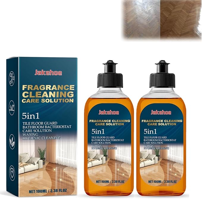 5 In 1 Floor Cleaner, Fast-Drying Fragrance Cleaning Care Solution， Natural Shine for Mopping Stone Tile Laminate Vinyl Floors(2pcs)