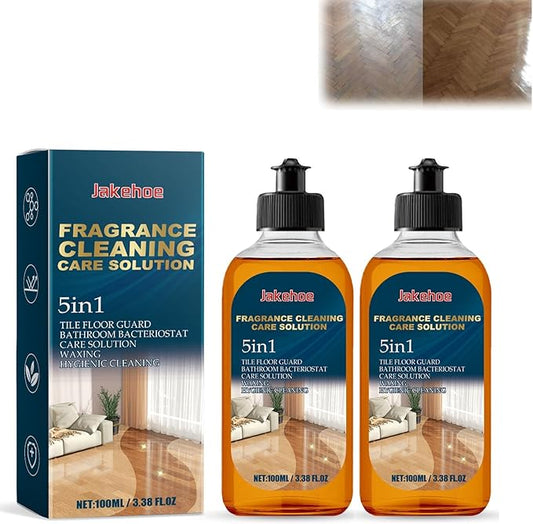 5 In 1 Floor Cleaner, Fast-Drying Fragrance Cleaning Care Solution， Natural Shine for Mopping Stone Tile Laminate Vinyl Floors(2pcs)