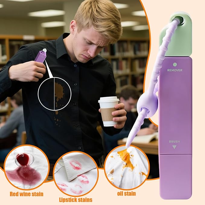 Instants Stain Removers Stick, Stain Remover Travel Size Pen for Clothes, Double-Ended Spot Cleaner Cleaning Tools, 12Ml Portable Fabric Cleaner for Camping Picnic Outdoor Food Grease Oil BBQ