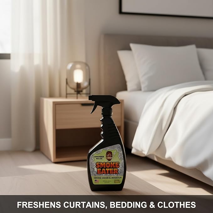 Smoke Eater Odor Eliminator Spray, Cucumber Melon, 22 oz — Breaks Down Smoke Odor at the Molecular Level — Works on Fabric, Cars, Furniture — Made in USA