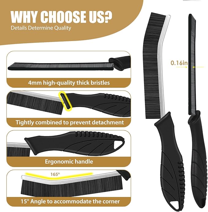 4Pcs Crevice Cleaning Brushes for Household Use, Grout Cleaner Brush, Hard Bristle Groove, Gap Cleaning Tool, Suitable for Areas Usually Difficult to Reach