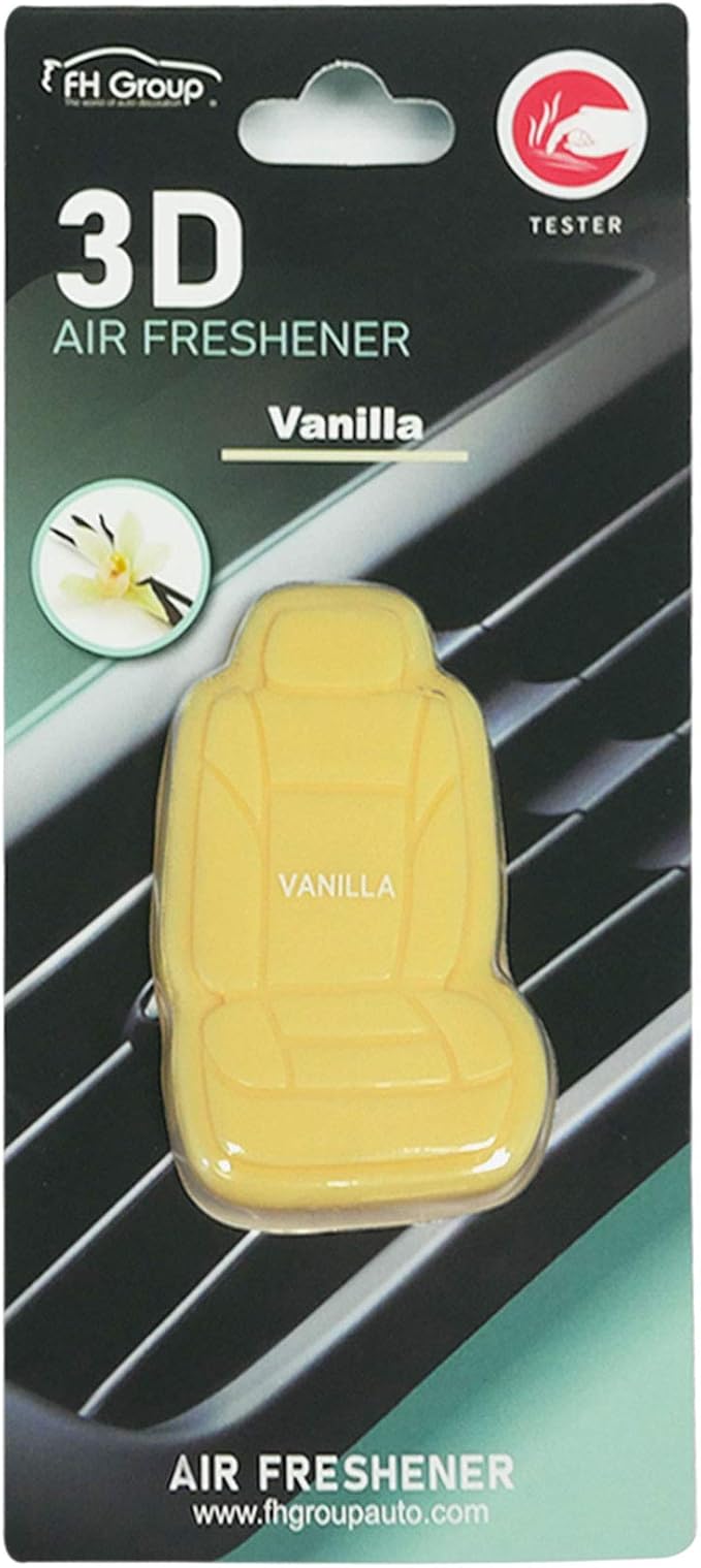 FH Group Air Freshener Vent Clips, Mini Car Seat Covers Design, (Vanilla Scent)