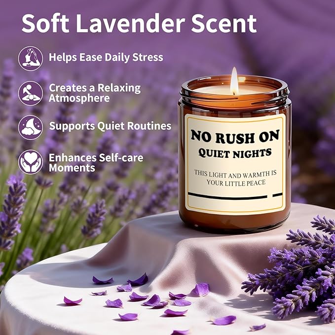 Lavender Candle Gifts for Women - 7oz Hand Poured Soy Candle for Relaxation - Lavender Aromatherapy Candle for Stress Relief - Clean Burning, Long Lasting 50 Hours, Unique Gift for Birthday for Her