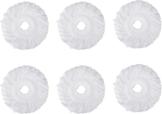 3-Pack Microfiber Spin Mop Replacement Heads - Durable Round Refills for Easy Floor Cleaning, Standard Size (2 Count)