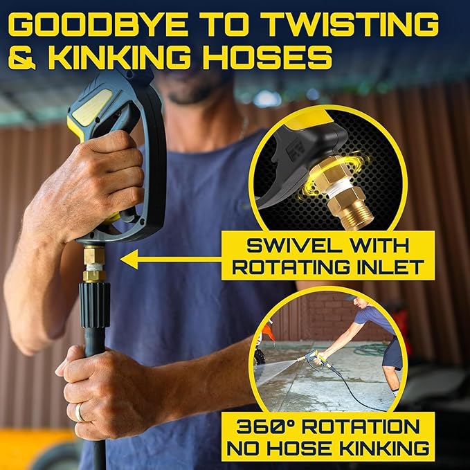 Foam Cannon Pressure Washer Gun, Stubby Foam Sprayer for Car Wash, Power Washer Swivel for Pressure Washers - Incl. Wash Mitt & Microfiber Towel, Ultimate Detailing Kit for Deep Cleaning