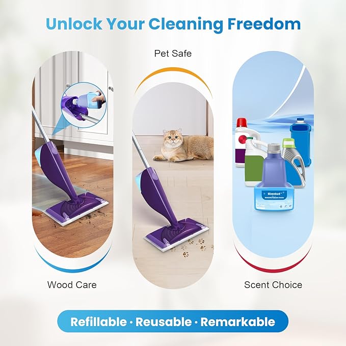 2 Pack Refillable Bottle for Swiffer® Wet Jet™ Mop - 500ml /17 FL OZ - Leak-Proof HDPE Solution Bottle, Empty，Not for Power mop