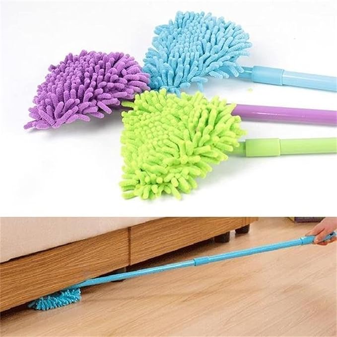 2022 New Rotatable Triangle Cleaning Mop with 2 Mop Replacement Heads, 180 Degree Spin, Wet & Dry Microfiber Ecloth for Bathroom Floor, Wall (Blue)