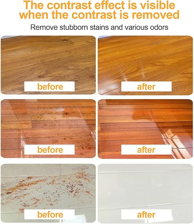 Multipurpose Floor Cleaner - Deep Stain Removal, Deodorizing & Floor Protection - Quick Drying, No Residue/Streak-Free, No Secondary Cleaning for Home Office Commercial Floors(OGAS地板清洁剂100ML)