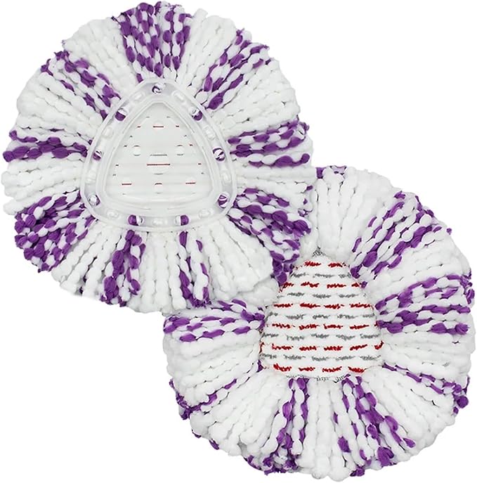 2pcs Upgrade Triangular Spin Mop Head Pad Microfiber Refills(WHITE-2pcs)