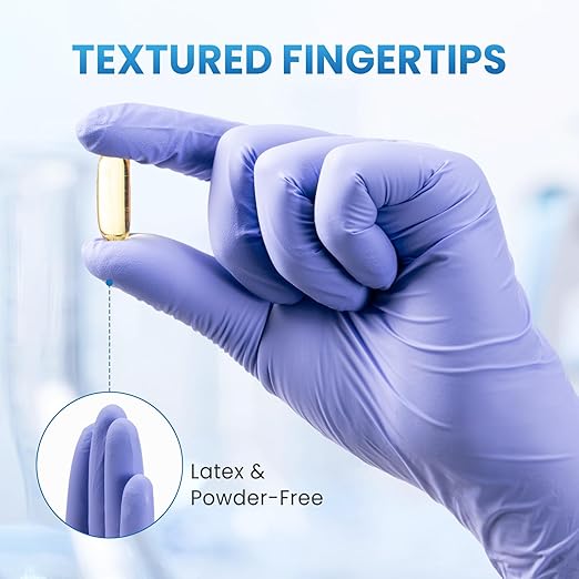 Borje Nitrile Exam Gloves Small, 100 Count Disposable Gloves, Iris Blue, Latex-Free Powder-Free, Food Safe, Cooking, Cleaning