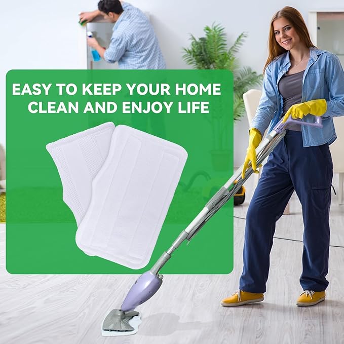 Steam Mop Pads for Shark Steam & Spray Mop S3101 S3251 SK460 SK410 S3101n2 S3250 SK435CO SK140 SK14,Washable Microfiber Cleaning Steamer Replacement Pads,White,12Pack