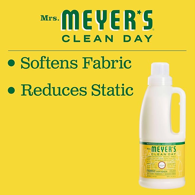MRS. MEYER'S CLEAN DAY Liquid Fabric Softener,Infused with Essential Oils,Paraben Free,Honeysuckle,32 oz (32 Loads),(Pack of 4)