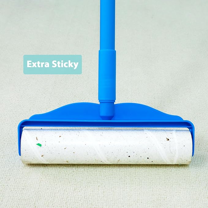 Floor Lint Roller Refills 9.45 inch Pet Hair Sticky Roller Refills for 9.4 inch to 9.5 inch Large Lint Rollers, Great Value Bulk Pack of 10 Rolls Extra Sticky 600 Sheets Total