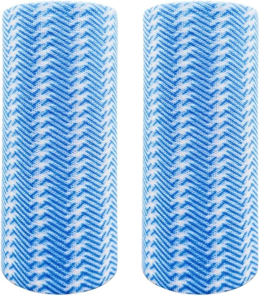 SUZZYVINE Reusable Dish Cloths Disposable Rags For Kitchen Reusable Kitchen Paper Towels All Purpose Cleaning Cloths Handi Wipes On Roll,2 Rolls of 200 Sheets（Blue）