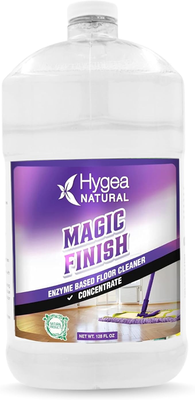 Hygea Natural Magic Finish Enzyme-Based Chemical-Free Floor Cleaner - No Rinse, Biodegradable Formula - Removes Grease Buildup in Tile & Grout - for All Hard Floors (Concentrated Gallon)