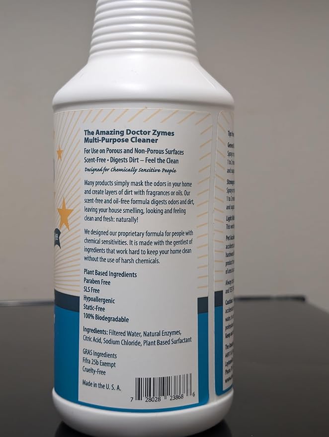Multi-Purpose Cleaner – All Purpose Enzyme-Based Cleaner & Natural Disinfectant Spray – Non-Toxic, Chemical-Free, Scent Free, Child & Pet Safe Household Cleaner – Eco Friendly Green Cleaning Product
