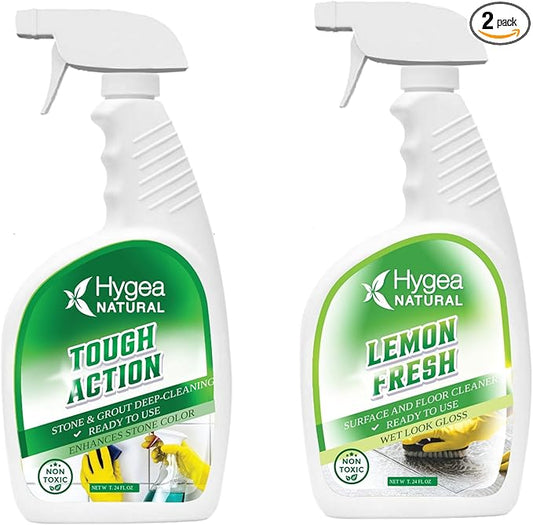 Hygea Natural Tough Action Tile & Grout Cleaner + Lemon Fresh All Surface and Floor Cleaner
