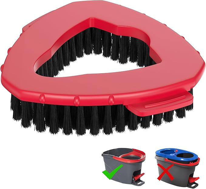 Aifacay 1 Pack Scrub Brush Replacement Head Compatible with O-Cedar EasyWring 1-Tank Spin Mop, Hard-Bristle Triangular Scrubber Brush for Shower Floors, Bathroom, Tile, Kitchen & Wall Cleaning