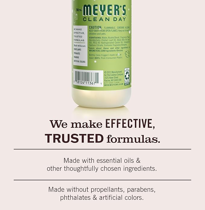MRS. MEYER'S CLEAN DAY Room Spray, Iowa Pine Scent, 8 Fl Oz Bottle - 3 Pack