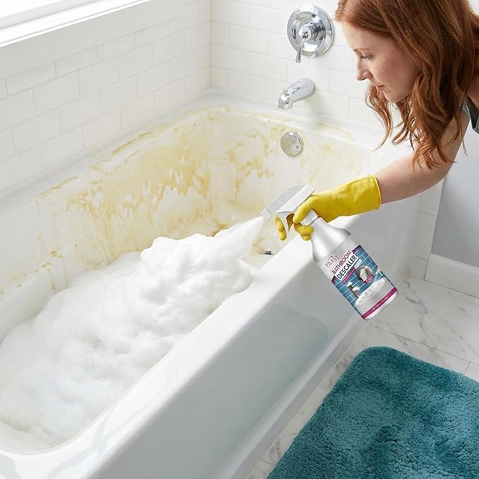 2026 New Multipurpose Bathroom Descaler Foam Cleaner 300ML – No-Rinse Formula with Cleaning Cloth & Sponge, Powerful Limescale Remover for Bathtub, Shower, Taps, Glass, and Tiles
