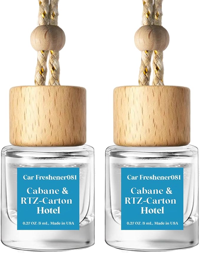 C Classy Car Air Freshener Hanging 2 Pack, Cabana Hotel Scent Essential Oil Diffuser for Cars, Long-Lasting Fragrance,Cute Car Accessories, C ar Air Fresheners for Women & Men Gift, Made in USA