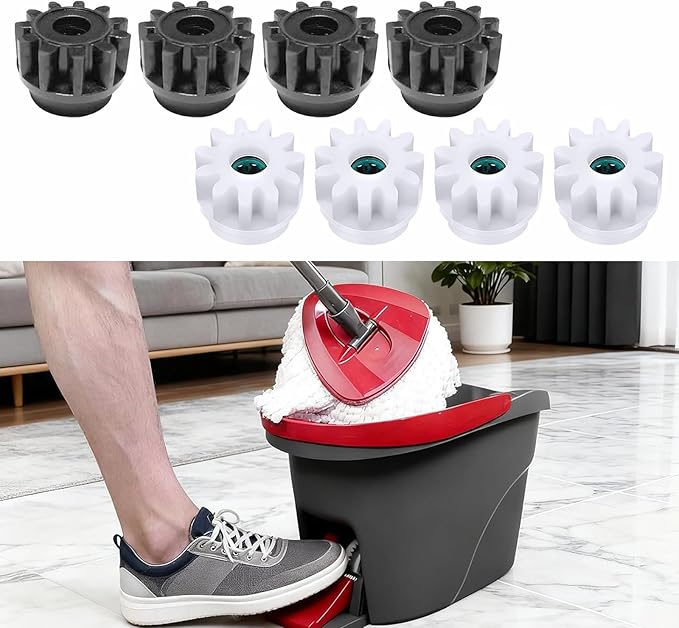 4PCS Pedal Bearing Replacement Compatible with O-Cedar Easywring, Fit 90% Rotation Mop Bucket on The Market (Black)