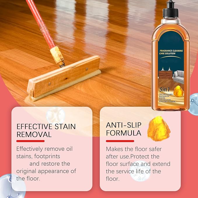 XIRUJNFD 5 in 1 Floor Cleaner, Fragrance Cleaning Care Solution, for Wood Floor, Marble Floor, Wooden Furniture-Long Lasting Fragrance (2)