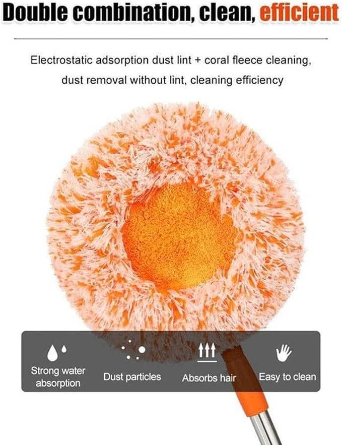 Generic 2024 New Intellect Mop, 360° Rotatable Adjustable Cleaning Mop, Extendable Wall Cleaning Mop,Long Handle Microfiber Spin Mop, Easy Cleaning Round Spin Mop for Wall, Ceiling, Window (44inch)
