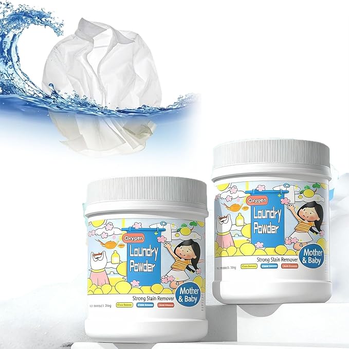 Oxygen Laundry Powder,Both Fizzer Stain Remover,Bath Fizzer Laundry,500g Hyper Concentrated Laundry Detergent,Formula Safe on Everyday Fabrics Removes (2PC)