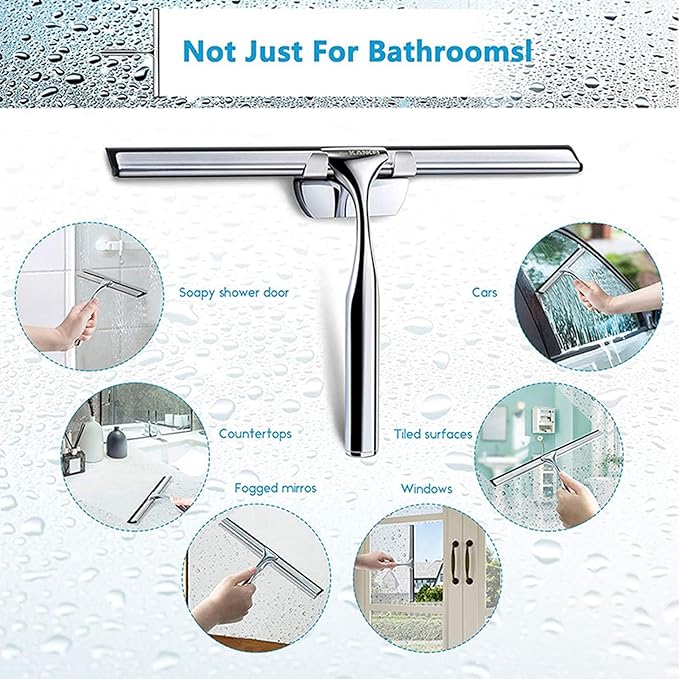 Stainless Steel Glass Wiper Glass Wiper Glass Wiper Tool Bathroom Toilet Wiper (A)