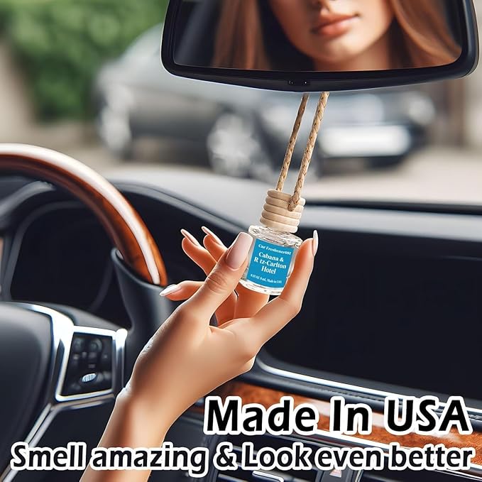 C Classy Car Air Freshener Hanging 2 Pack, Cabana Hotel Scent Essential Oil Diffuser for Cars, Long-Lasting Fragrance,Cute Car Accessories, C ar Air Fresheners for Women & Men Gift, Made in USA