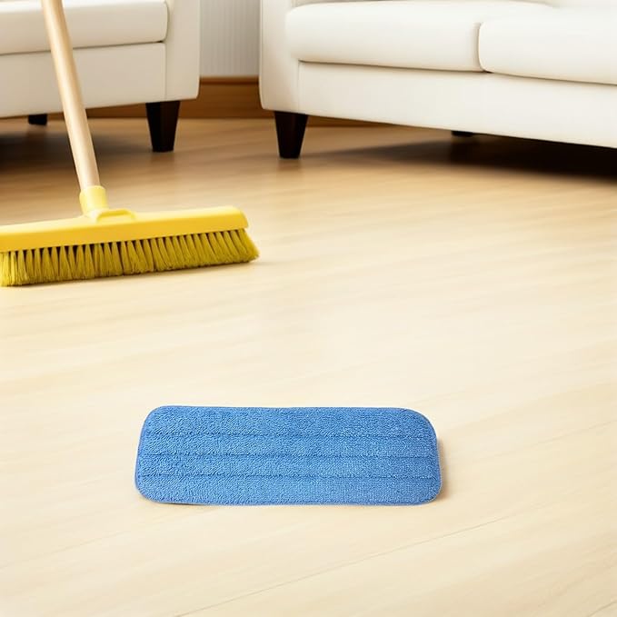 Toyvian 10pcs Microfiber Mop Cloth Replacement Pads Washable Mop Heads for Wet and Dry Floor Cleaning Blue Refills for Hardwood and Tile Floors