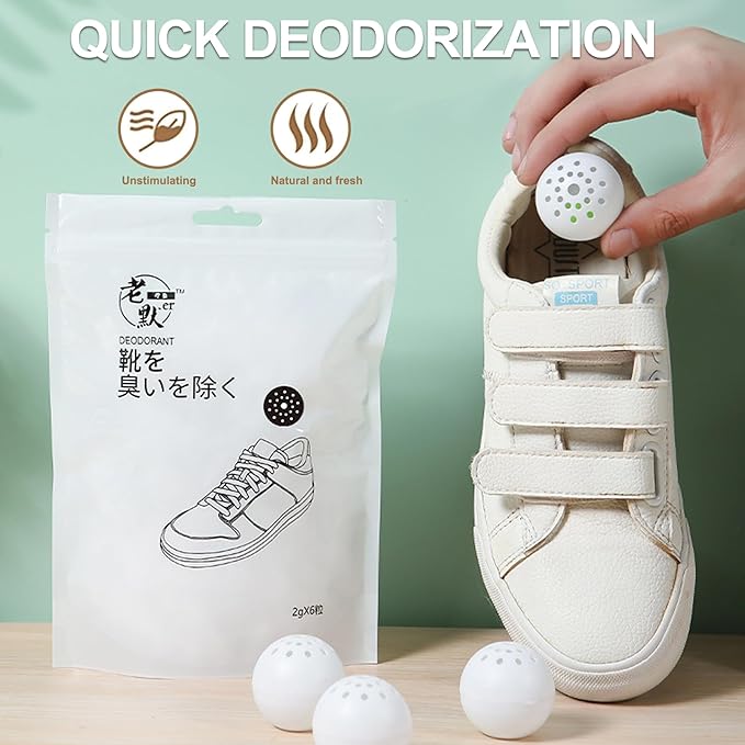 Shoe Smell Balls Shoe Deodorizer Balls, 60PCS 1.6 Inch Smell, Safe Natural Freshener Ball, Sneaker Deodorizer for Home Office