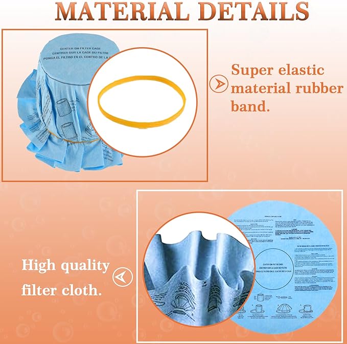 Reusable Wet Dry Vac Filter VF2002 90107 Dry Disc Vacuum Filters for Most 5 Gallon and Larger Shop Vac Branded Wet/Dry Vacuum Cleaners(pack of 6pcs Disc Filters 3pcs Retaining Bands)
