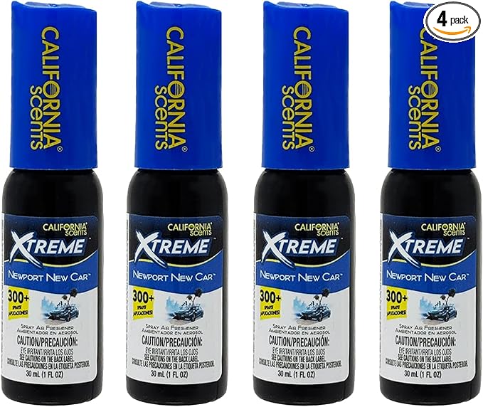 California Scents Xtreme 1 oz. Spray Air Freshener, Newport New Car, 4 Packs