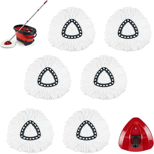 7 Pack Mop Heads Replacements for O Cedar with Mop Base, Microfiber Mop Replace Head for O-Cedar EasyWring Spin Mop, Heavy Duty Washable Pad Compatible with O-Cedar, Vileda