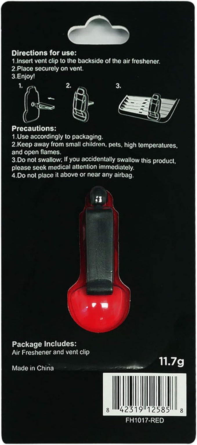 FH Group Air Freshener Vent Clips, Mini Car Seat Covers Design, (Strawberry Scent)-8PK