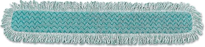 Rubbermaid Commercial Products HYGEN 36 inch Microfiber Dust Pad with Fringe, Green, For Janitorial/Professional Cleaners and Heavy-Duty industrial Cleaning/Dusting/Sweeping