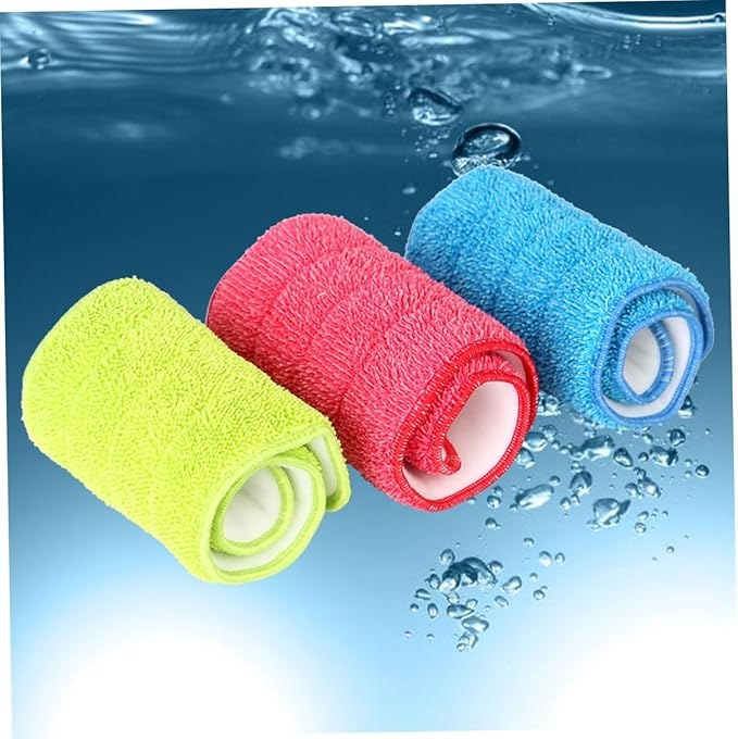 3pcs Fiber Mop Head Replacement Spray Mop Pad for Wet Cleaning Corner Bathroom Kitchen Dust Removal Tool