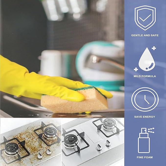 Natural Enzyme Formula to Household Appliances, Multi-Purpose Kitchen Appliance Oven Cleaner, Stove Range Hood Kitchen Oil Stains Multi Purpose Cleaner Spray (1, 1)