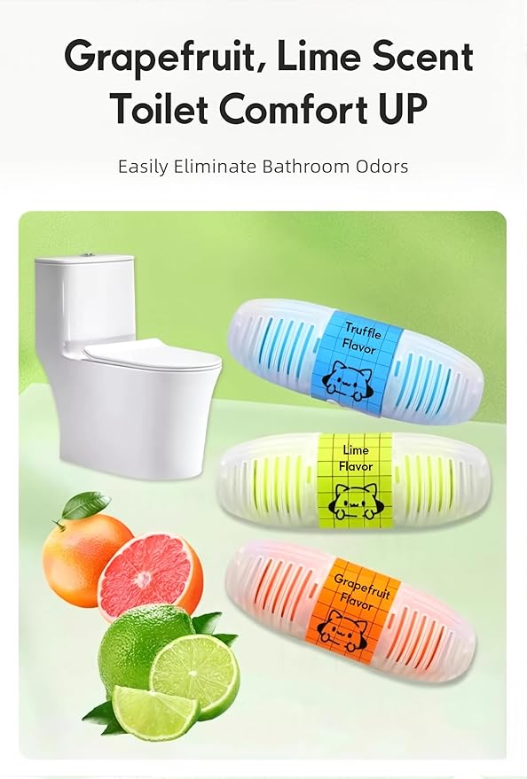Hanging Toilet Bowl Cleaner, 3 Scents Automatic Toilet Rim Cleaner Can be used 500 times, Stain Removing Odor Eliminating Toilet Freshener for Standard & Smart Toilets (Truffle, 18)